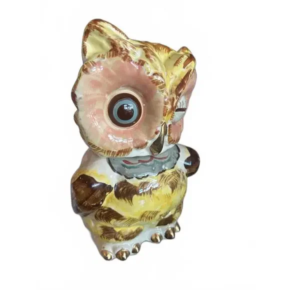 Vintage Ceramic Winking Owl cookie jar- RARE Shawnee Pottery - Picture 5 of 8